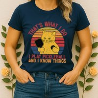 ThatS What I Do Cat Lovers Paddleball Player Pickleball Womens T-Shirt
