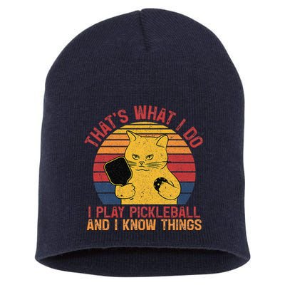 ThatS What I Do Cat Lovers Paddleball Player Pickleball Short Acrylic Beanie