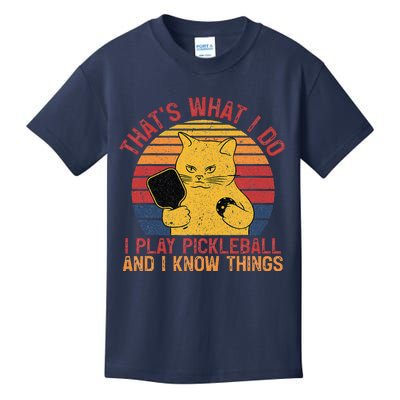 ThatS What I Do Cat Lovers Paddleball Player Pickleball Kids T-Shirt