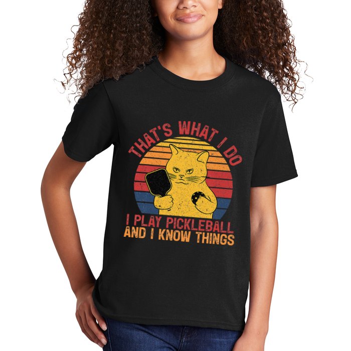 ThatS What I Do Cat Lovers Paddleball Player Pickleball Kids T-Shirt