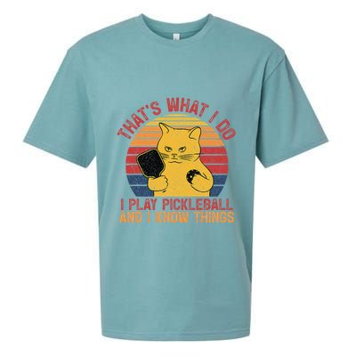 ThatS What I Do Cat Lovers Paddleball Player Pickleball Sueded Cloud Jersey T-Shirt