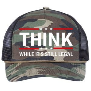 Think While It's Still Legal Stand Up For Freedom Retro Rope Trucker Hat Cap