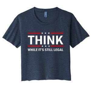 Think While It's Still Legal Stand Up For Freedom Women's Crop Top Tee