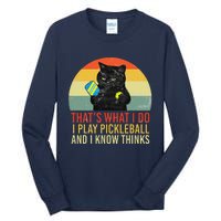 ThatS What I Do Cat Lovers Paddleball Player Pickleball Tall Long Sleeve T-Shirt