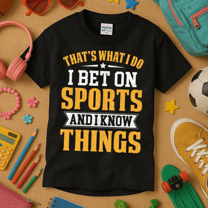 That’s What I Do I Bet on Sports and I Know Things Gambling  Kids T-Shirt