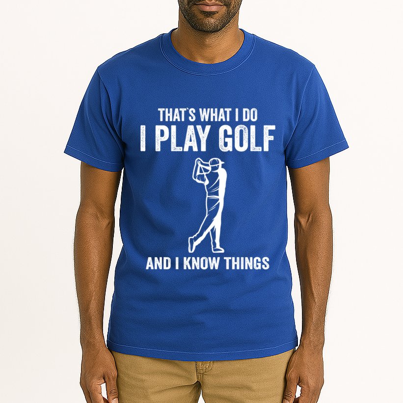 Thats What I Do I Play Golf And I Know Things Golfing Sport Gift Tall T-Shirt