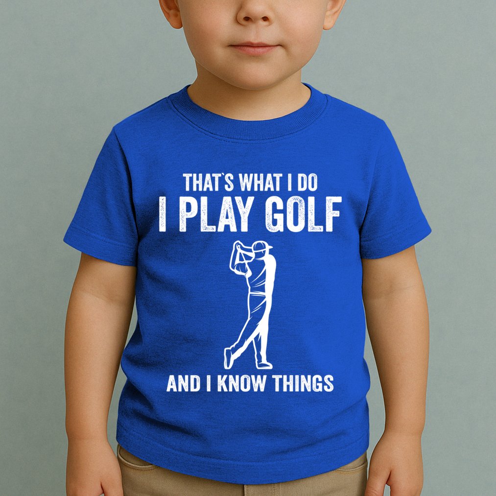 Thats What I Do I Play Golf And I Know Things Golfing Sport Gift Toddler T-Shirt