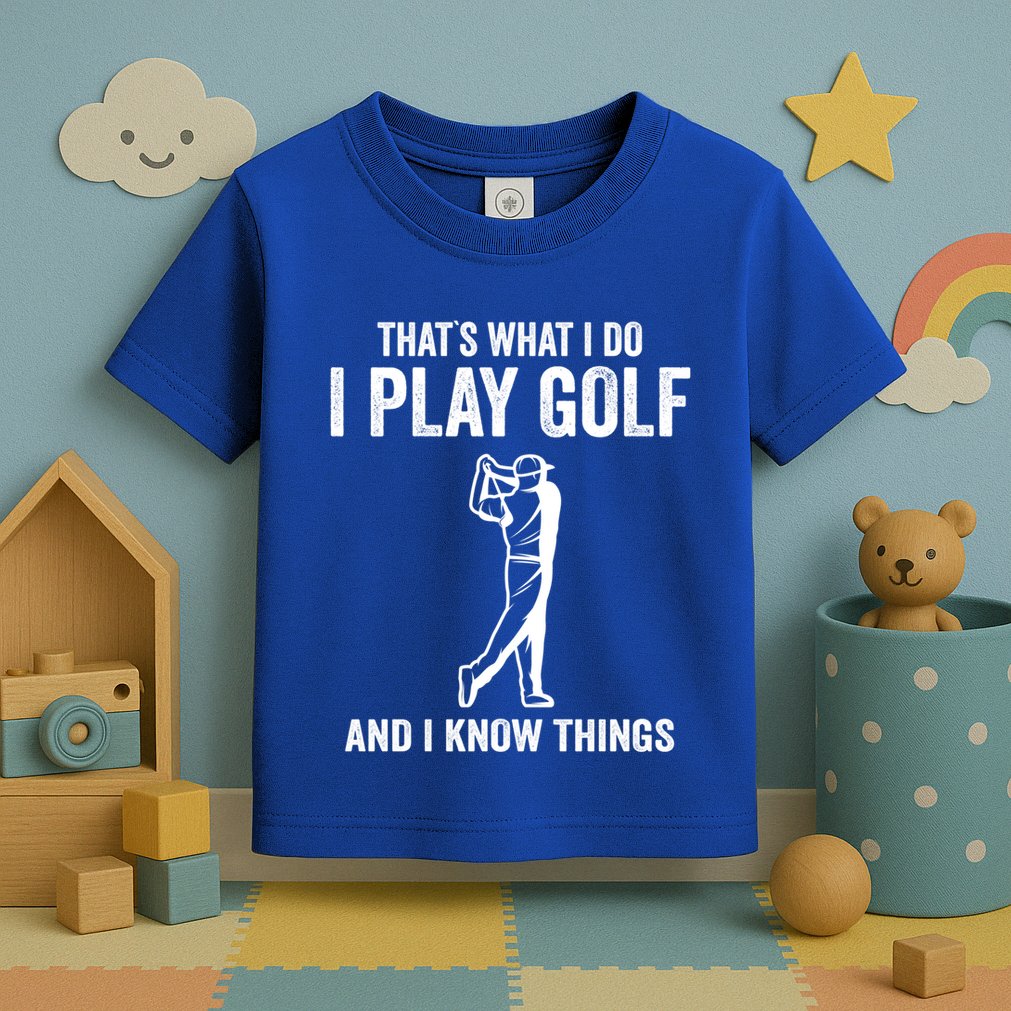 Thats What I Do I Play Golf And I Know Things Golfing Sport Gift Toddler T-Shirt