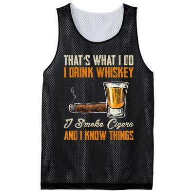 Thats What I Do Drink Whiskey Smoke Cigars And I Know Things Mesh Reversible Basketball Jersey Tank