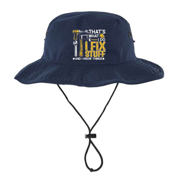 Thats What I Do I Fix Stuff And I Know Things Bucket Hat