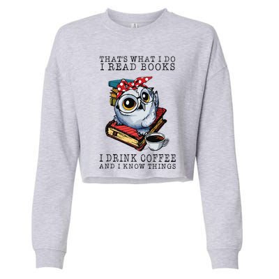 Thats What I Do I Read Books I Drink Coffee Owl Cropped Pullover Crew