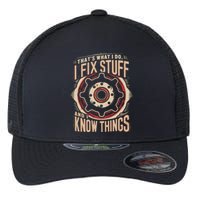 ThatS What I Do I Fix Stuff Vintage Mechanic Graphic Flexfit Unipanel Trucker Cap