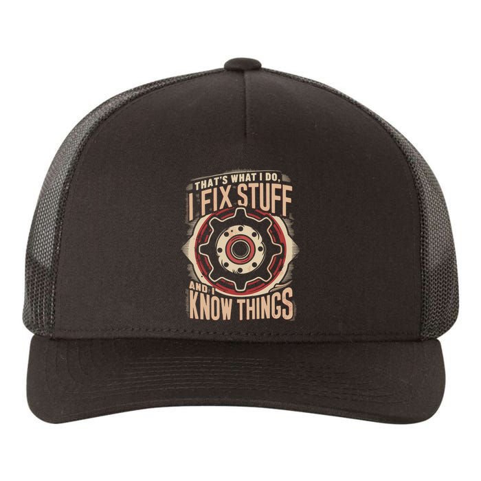 ThatS What I Do I Fix Stuff Vintage Mechanic Graphic Yupoong Adult 5-Panel Trucker Hat