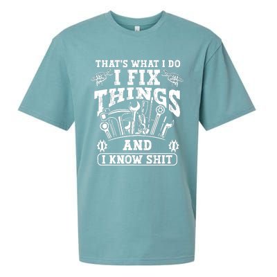 ThatS What I Do I Fix Things And I Knowshit Funny Saying Sueded Cloud Jersey T-Shirt