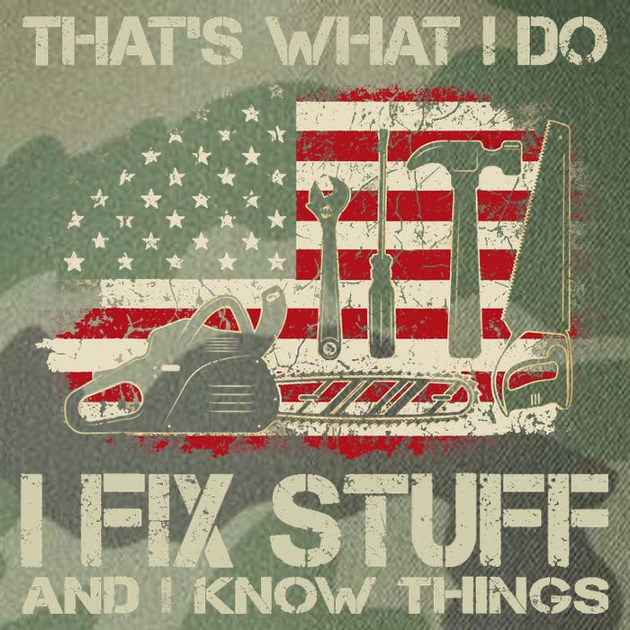 That's What I Do I Fix Stuff And I Know Things American Flag Legacy Tie Dye Trucker Hat