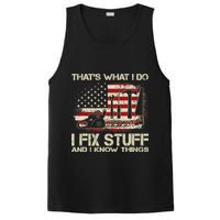 That's What I Do I Fix Stuff And I Know Things American Flag PosiCharge Competitor Tank