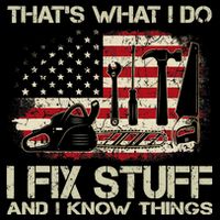 That's What I Do I Fix Stuff And I Know Things American Flag Wool Snapback Cap