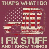 That's What I Do I Fix Stuff And I Know Things American Flag 16oz Travel Tumbler