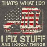 That's What I Do I Fix Stuff And I Know Things American Flag Cotton Canvas Backpack
