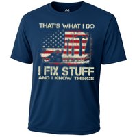 That's What I Do I Fix Stuff And I Know Things American Flag Performance Shirt