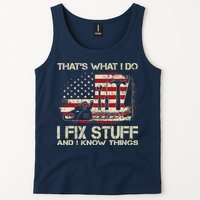 That's What I Do I Fix Stuff And I Know Things American Flag Tank Top