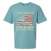 That's What I Do I Fix Stuff And I Know Things American Flag Sueded Cloud Jersey T-Shirt
