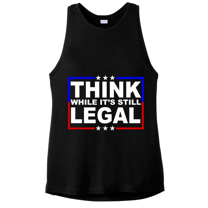 Think While It's Still Legal Logo Ladies PosiCharge Tri-Blend Wicking Tank