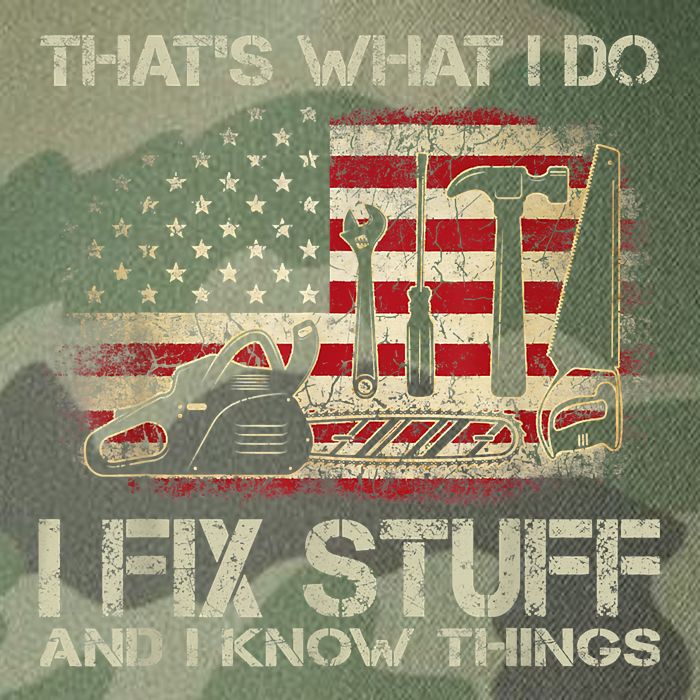 That's What I Do I Fix Stuff And I Know Things American Flag Legacy Tie Dye Trucker Hat