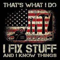 That's What I Do I Fix Stuff And I Know Things American Flag 7-Panel Snapback Hat