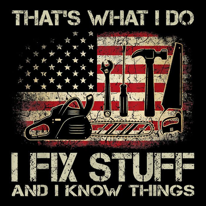 That's What I Do I Fix Stuff And I Know Things American Flag Sustainable Beanie