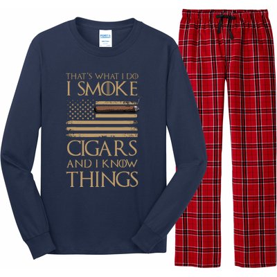 ThatS What I Do I Smoke Cigars And I Know Things Long Sleeve Pajama Set