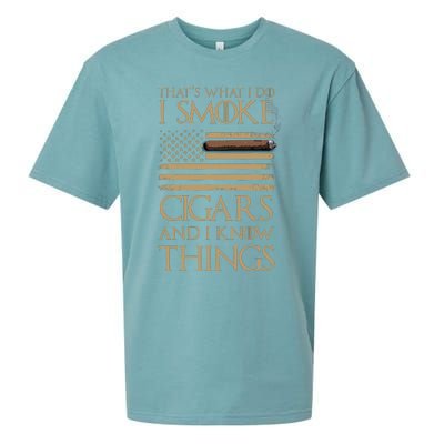 ThatS What I Do I Smoke Cigars And I Know Things Sueded Cloud Jersey T-Shirt