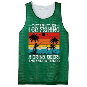 That’S What I Do I Go Fishing I Drink Beer And I Know Things Mesh Reversible Basketball Jersey Tank