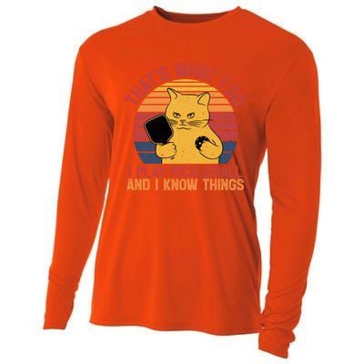 ThatS What I Do Cat Lovers Paddleball Player Pickleball Gift Cooling Performance Long Sleeve Crew