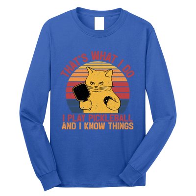 ThatS What I Do Cat Lovers Paddleball Player Pickleball Gift Long Sleeve Shirt