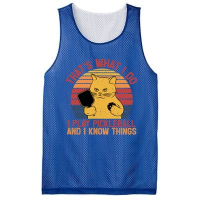 ThatS What I Do Cat Lovers Paddleball Player Pickleball Gift Mesh Reversible Basketball Jersey Tank