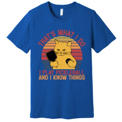 ThatS What I Do Cat Lovers Paddleball Player Pickleball Gift Premium T-Shirt