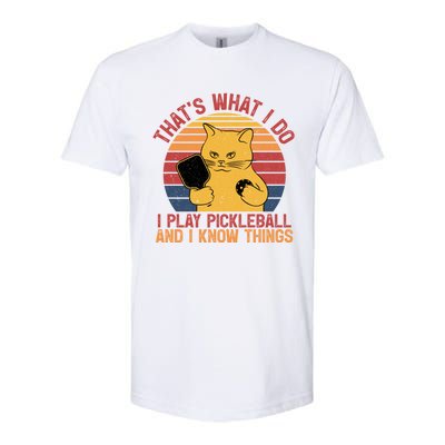 ThatS What I Do Cat Lovers Paddleball Player Pickleball Gift Softstyle CVC T-Shirt