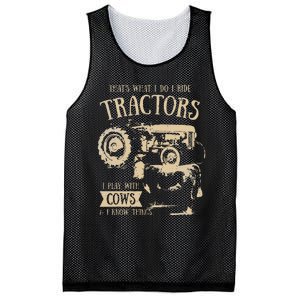 Thats What I Do I Ride Tractors Funny Farmer Cowboy Gift Mesh Reversible Basketball Jersey Tank