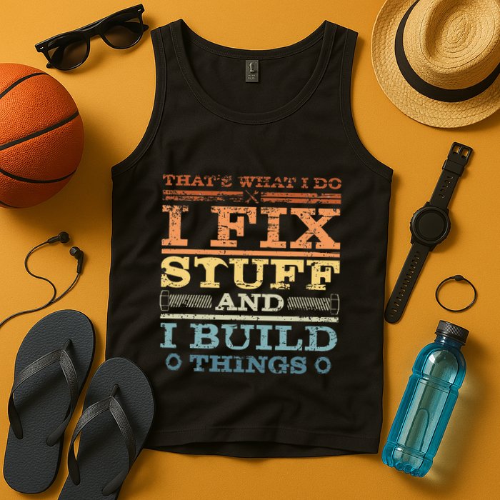 ThatS What I Do I Fix Stuff And I Build Things Weathered Tank Top