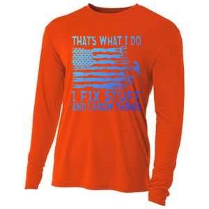 ThatS What I Do I Fix Stuff And I Know Things Gift Cooling Performance Long Sleeve Crew