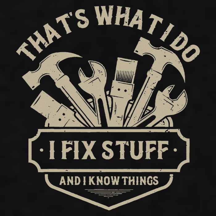 That's What I Do I Fix Stuff And I Know Things Handy Man Ladies PosiCharge Tri-Blend Wicking Tank