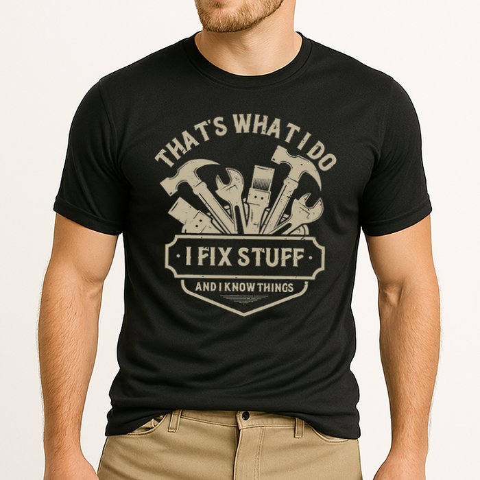 That's What I Do I Fix Stuff And I Know Things Handy Man Performance Shirt