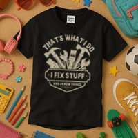 That's What I Do I Fix Stuff And I Know Things Handy Man Kids T-Shirt