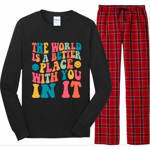 The World Is A Better Place With You In It Back Printed Gift Long Sleeve Pajama Set