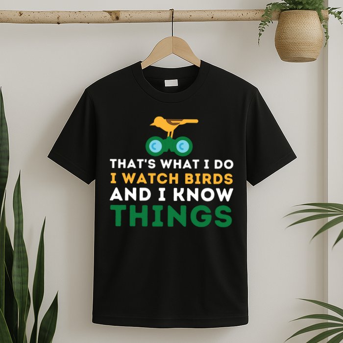 Thats What I Do I Watch Birds And I Know Things Birding T-Shirt