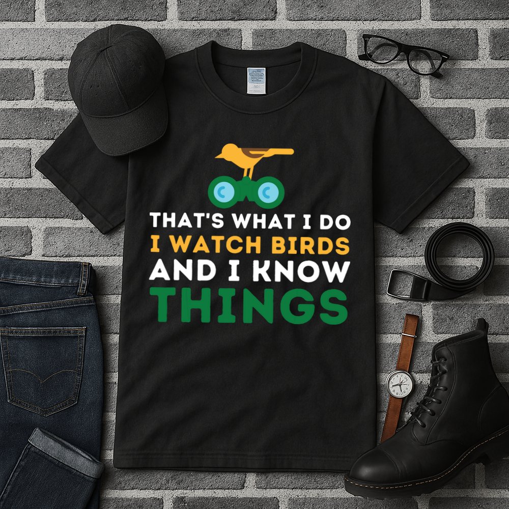 Thats What I Do I Watch Birds And I Know Things Birding Tall T-Shirt