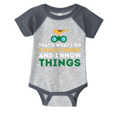 Thats What I Do I Watch Birds And I Know Things Birding Infant Baby Jersey Bodysuit