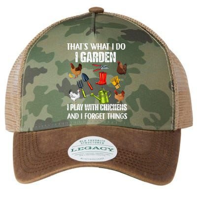 Thats What I Do I Garden I Play With Chickens Forget Things Legacy Tie Dye Trucker Hat