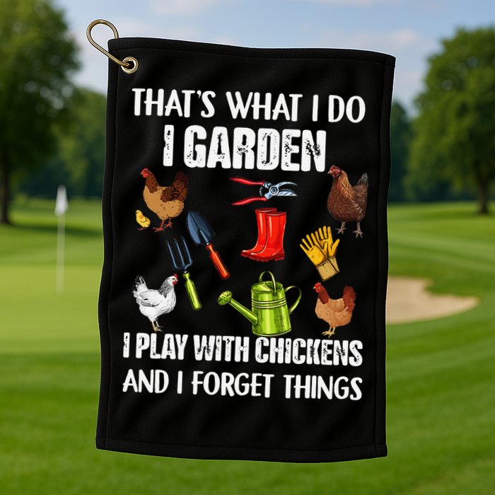 Thats What I Do I Garden I Play With Chickens Forget Things Golf Towel